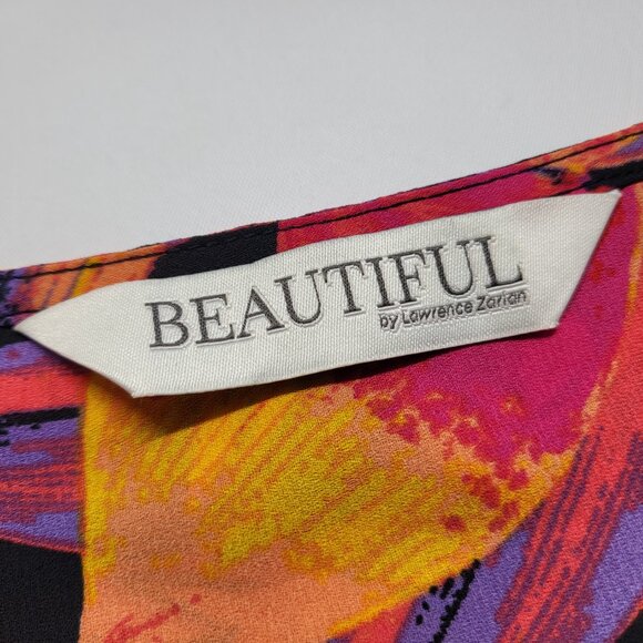 Beautiful by Lawrence Zarian Womens Tunic Top 2X Plus Floral 3/4 Sleeve Multicor - Picture 4 of 15